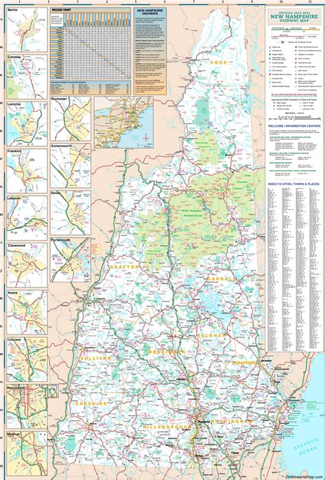 Large Detailed Tourist Map of New Hampshire With .